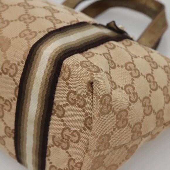 GUCCI GG Canvas Hand Bag Beige Gold 139261 Auth ep10747 - Picture 4 of 16